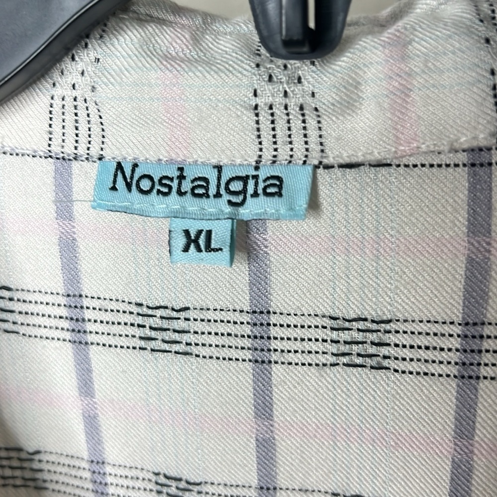 539 - Nostalgia from Nordstrom NWOT Off-White w Black/Pink Stripes Dress Size XL - Picture 4 of 9